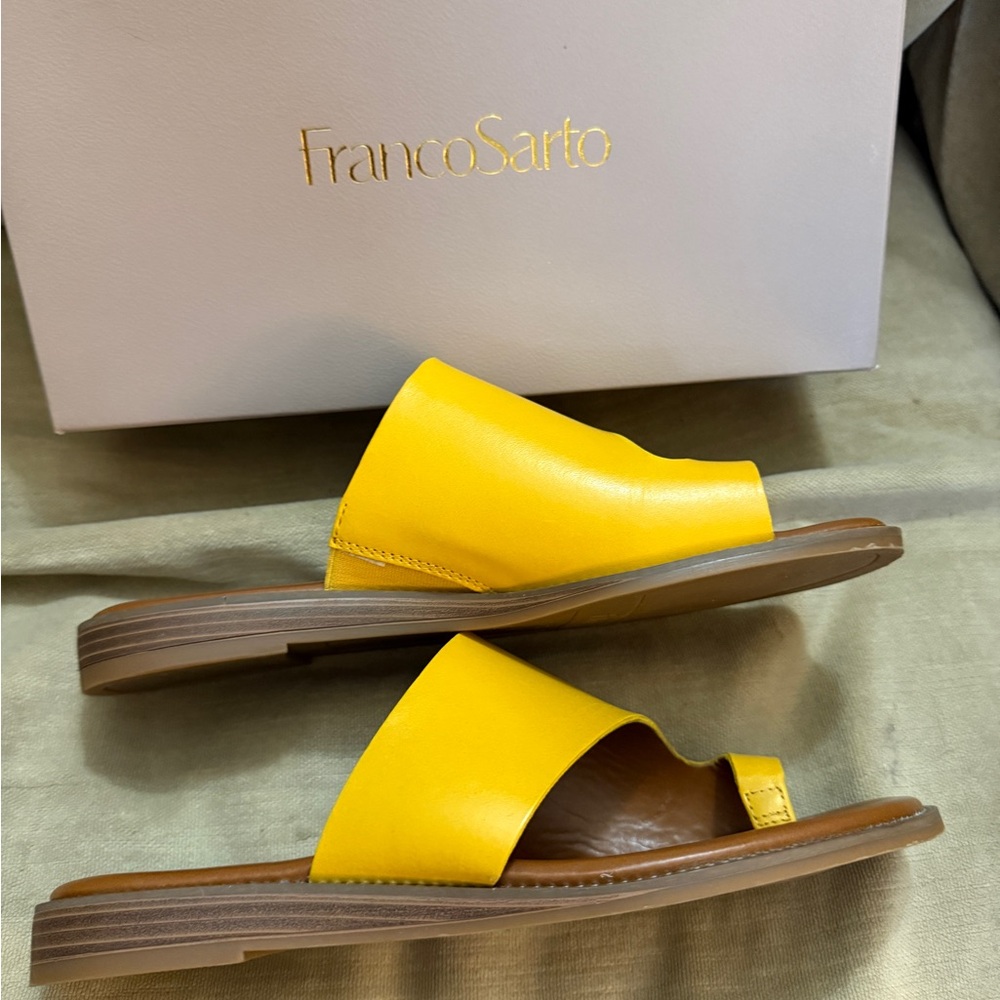 Franco Sarto Women's Yellow Sandals - Picture 3 of 6
